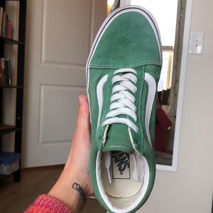 Green, low-top vans